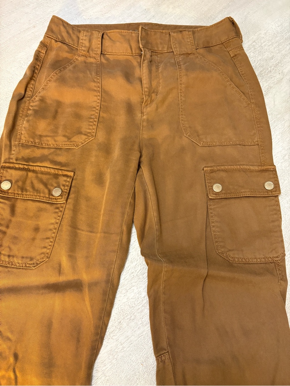 White House Black Market Cargo Jumpsuit-Style Pants in Caramel Tan